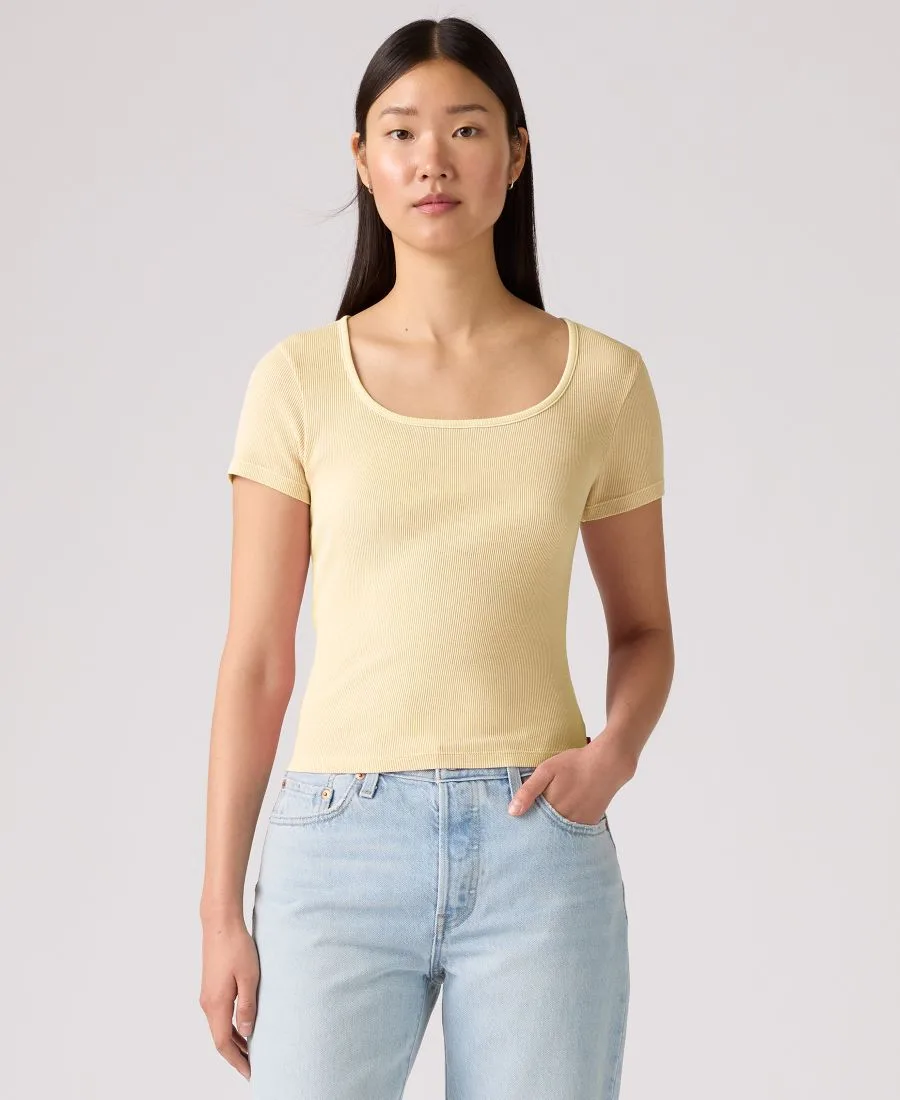 Женская базовая футболка с квадратным вырезом Levi's, Garment Dye Fa191913 French Vanilla — фото 2