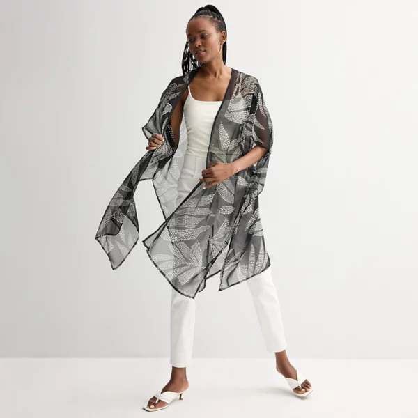 

Женский топ с тропическим принтом Nine West, цвет black white