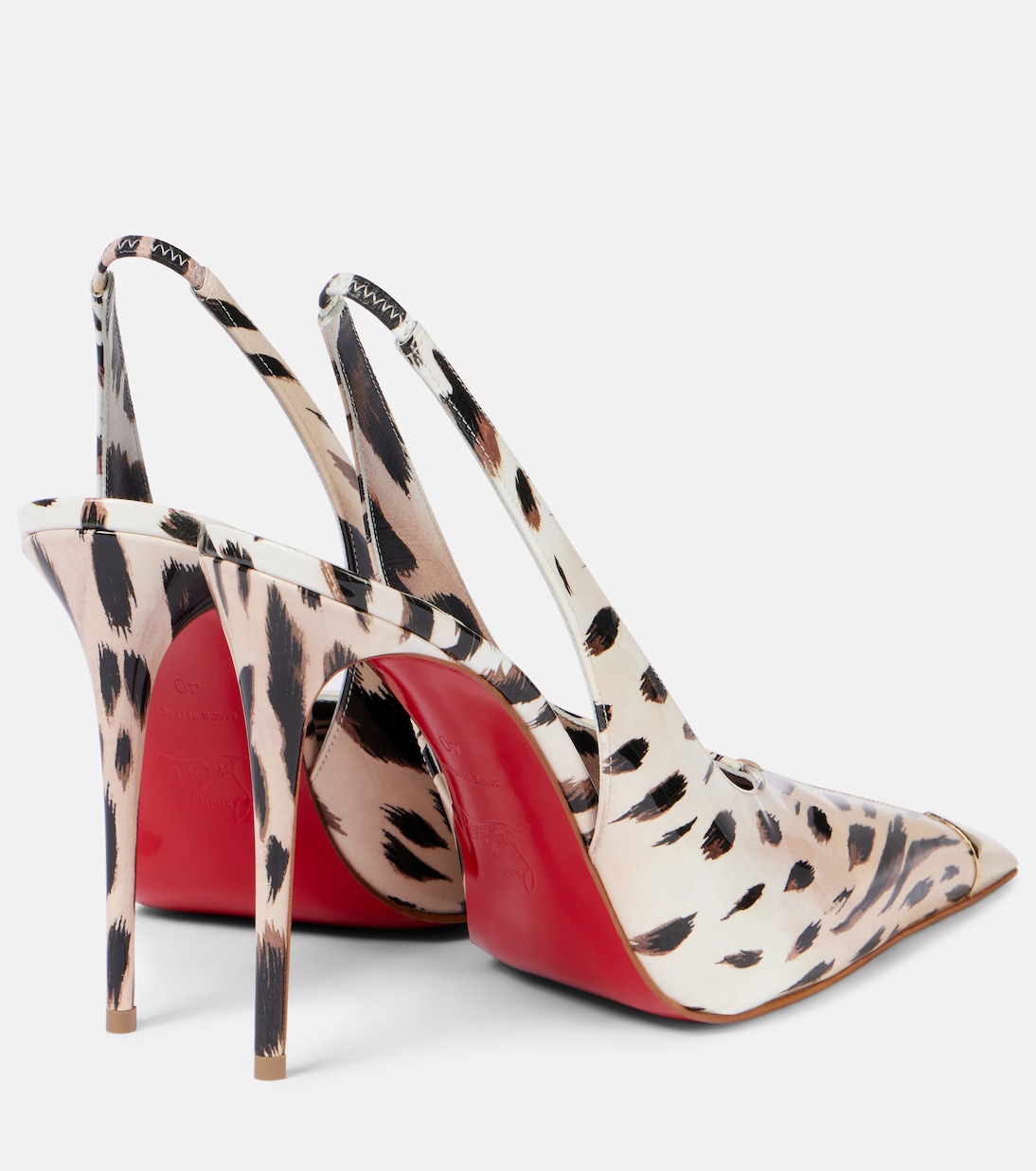 Каблуки-лодочки Katissima из лаковой кожи с ремешком на пятке Christian Louboutin, Vintage Rose/Lin Vintage Rose — фото 2