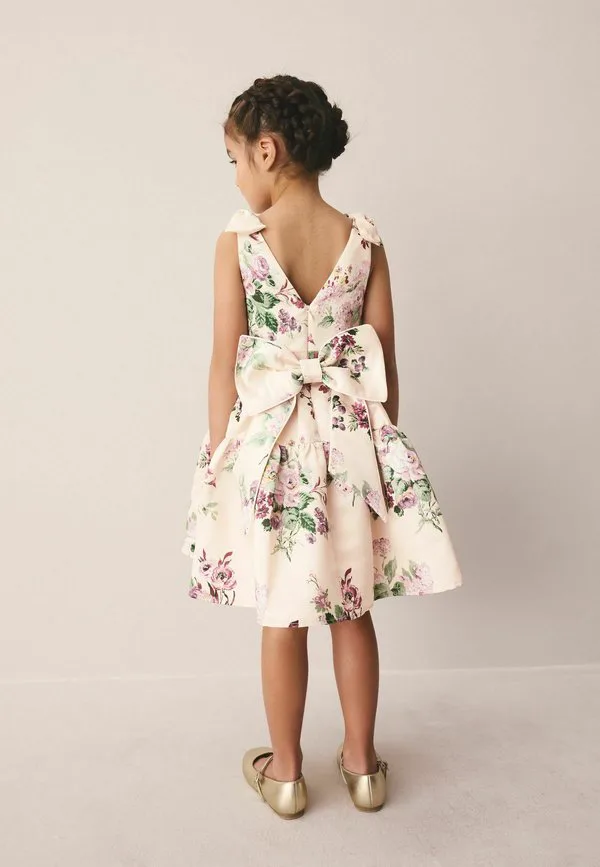 Коктейльное платье/вечернее платье прямого кроя с бантом на спине Laura Ashley, Pink Rosemore — фото 3