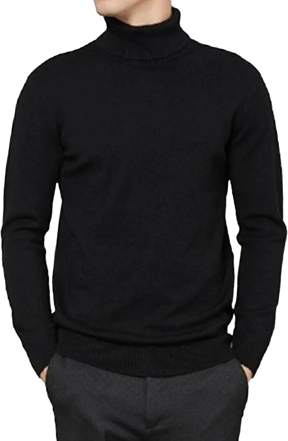 

Мужской свитер Slim Fit с высоким воротником и рельефным узором