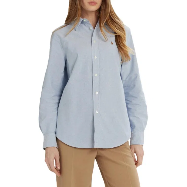 Повседневная рубашка оксфорд Relaxed Fit Polo Ralph Lauren, Blue — фото 3