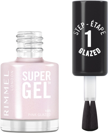Гибридный лак для ногтей без использования уф/светодиодной лампы Rimmel Super Gel, 105 Pink Glazed 12 ml — фото 2