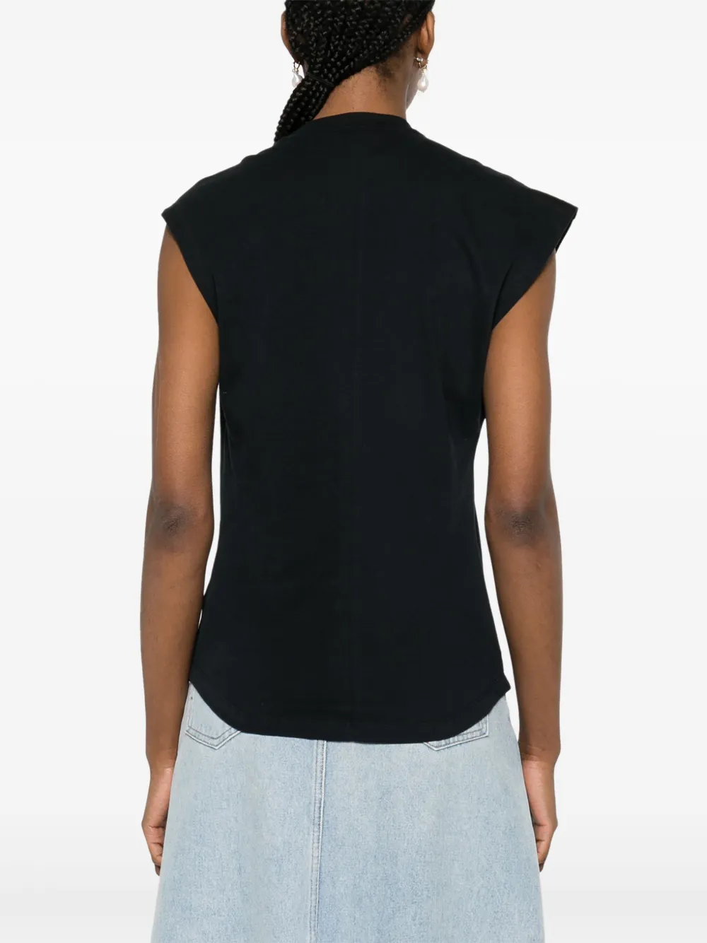 Футболка Nayda асимметричного кроя ISABEL MARANT, черный — фото 4