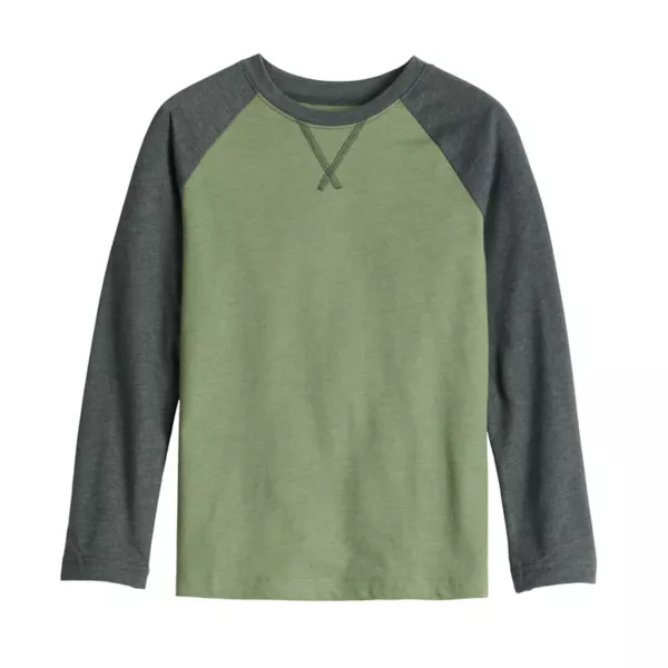 

Мальчики 4-12 лет базовый длинный рукав реглан Jumping Beans, цвет olive grey