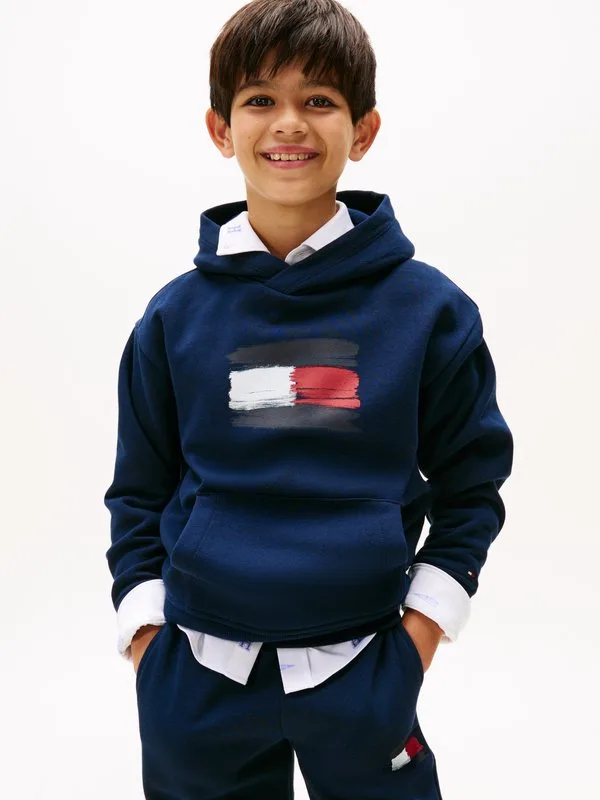 Толстовка с флагом Tommy Hilfiger, Dark Night Navy