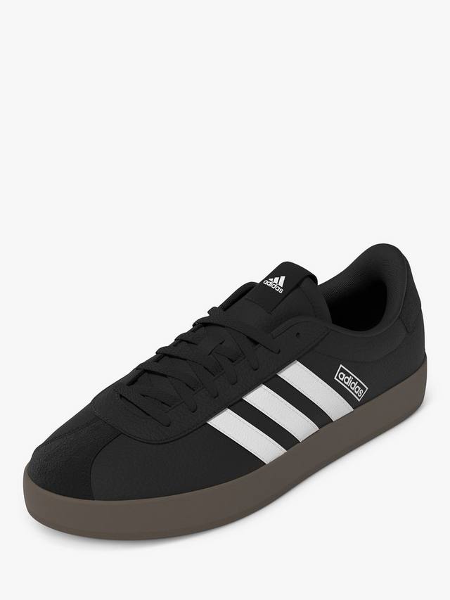 Кроссовки на контрастной подошве vl court adidas, черный/белый — фото 3