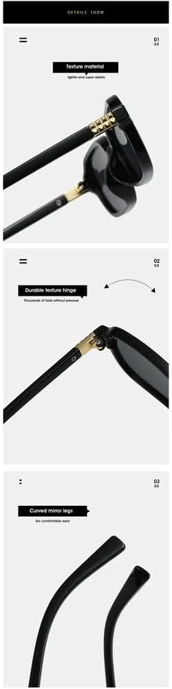 

Прямоугольные солнцезащитные очки для женщин в винтажном стиле с защитой от УФ-излучения UV400, модные панк-солнцезащитные очки для мужчин SKFGNX, Black Red