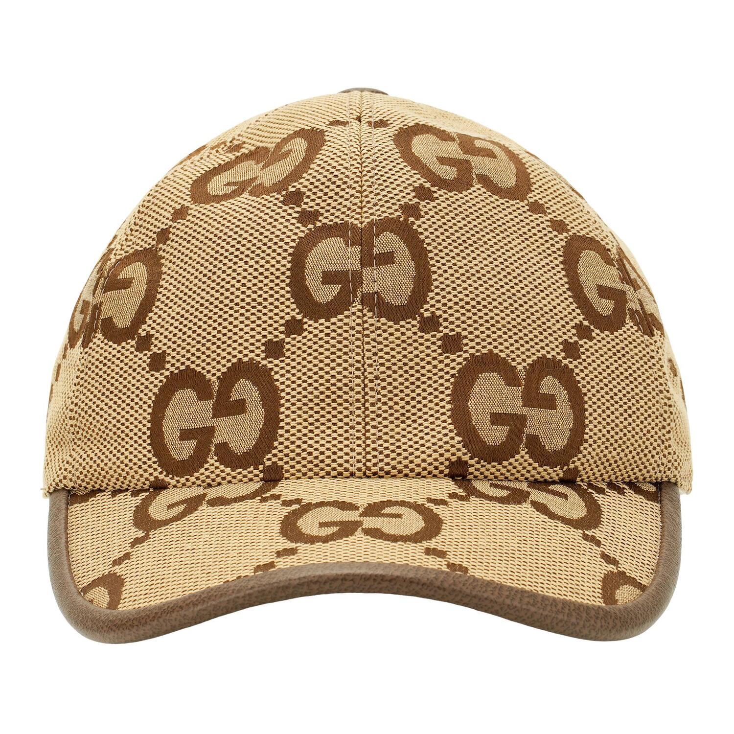 Jumbo GG Canvas Бейсболка Camel/Ebony GUCCI — фото 2