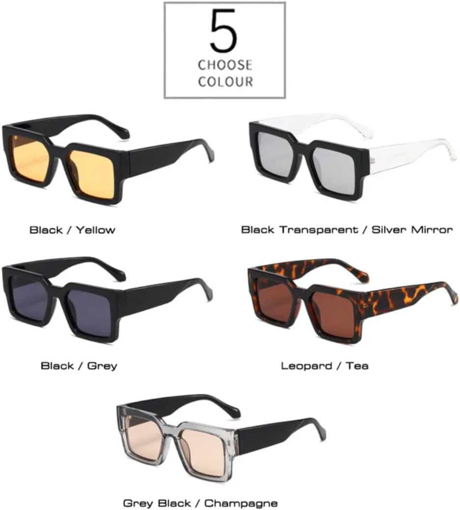 

Ретро солнцезащитные очки для женщин, модные, с широкими дужками, защита от УФ-излучения UV400, для мужчин, серебристые зеркальные VVTWSSW, Black Silver Mirror