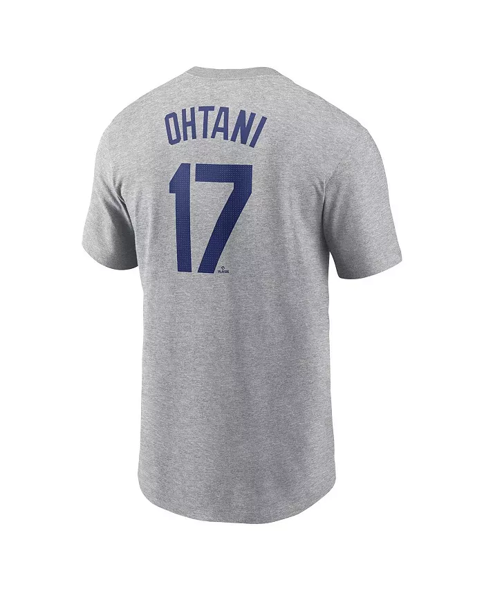 Мужская футболка Shohei Ohtani серого цвета Los Angeles Dodgers 2024 Fuse Name Number Nike — фото 3
