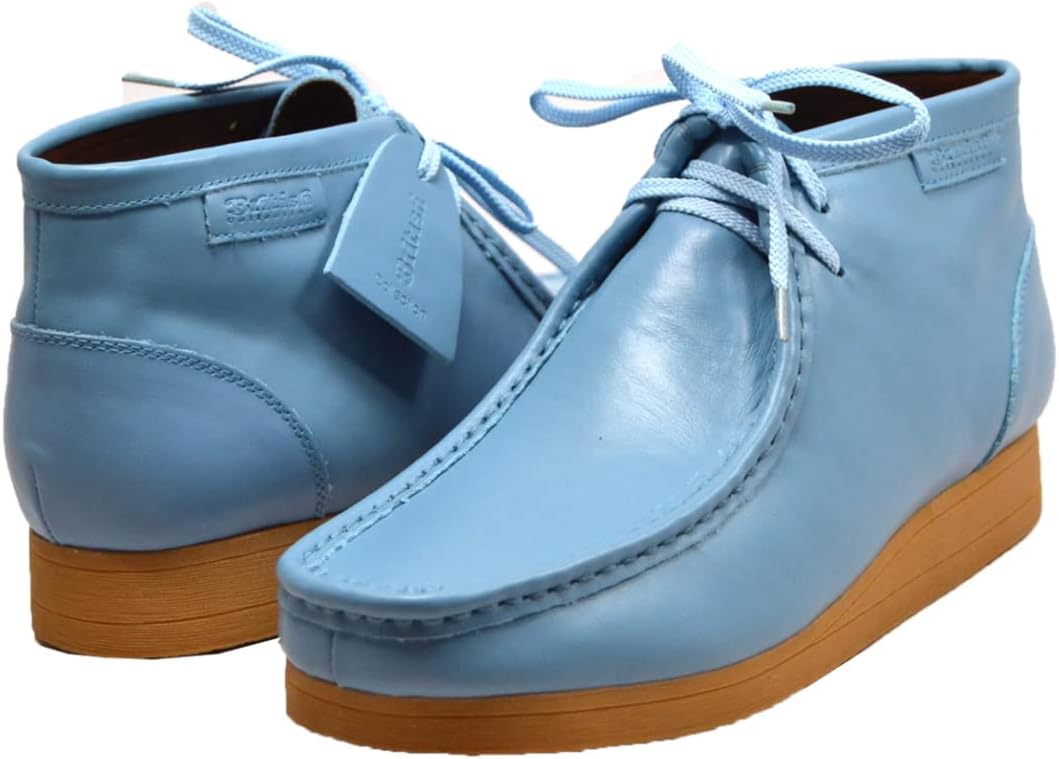 

Мужские кожаные и замшевые туфли на шнуровке British Collection New Castle 2, небесно-голубой