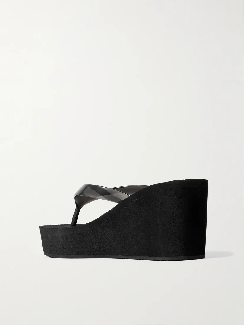 Вьетнамки на танкетке Etheria из ПВХ Ancient Greek Sandals, черный — фото 3
