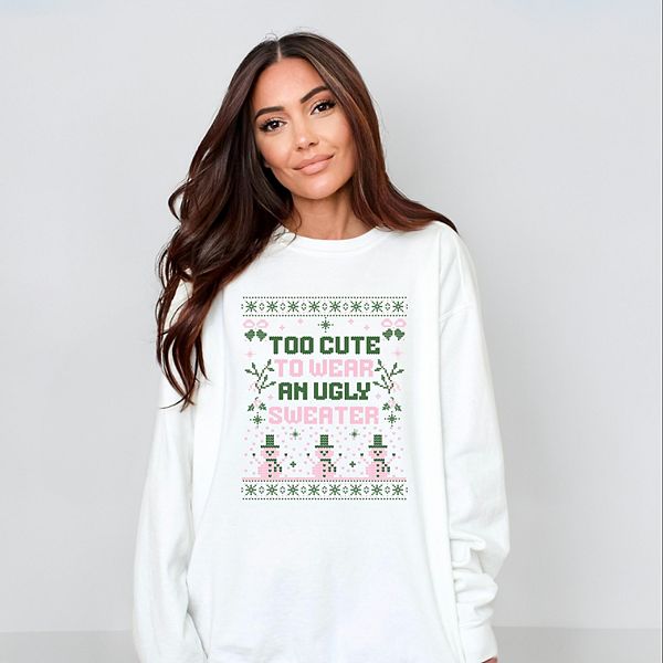 

Свитшот Too cute ugly sweater garment dyed Simply Sage Market, White, Белый, Свитшот Too cute ugly sweater garment dyed Simply Sage Market, White