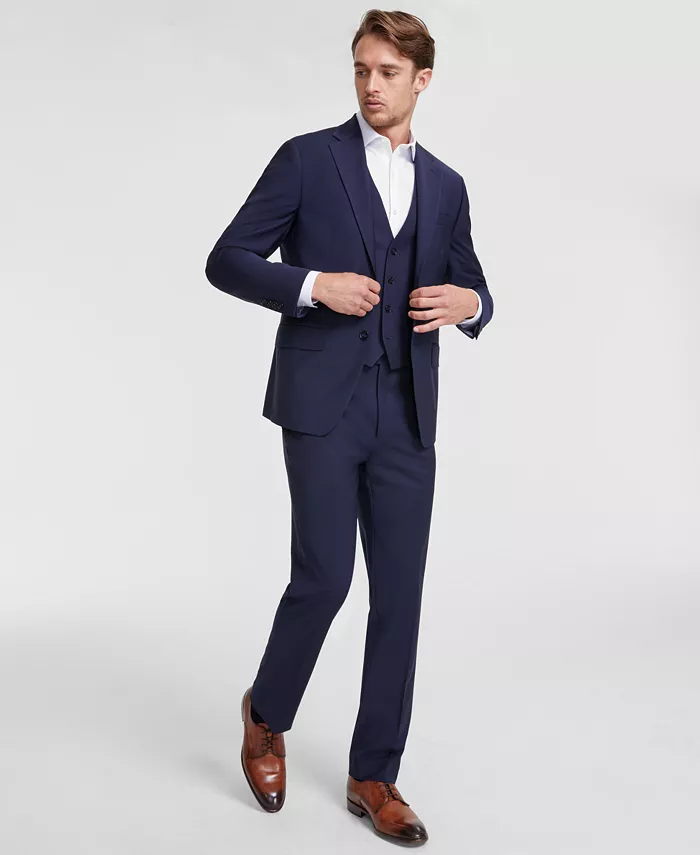 

Мужской костюм-двойка Slim-Fit из шерсти с эластаном Calvin Klein, мультиколор