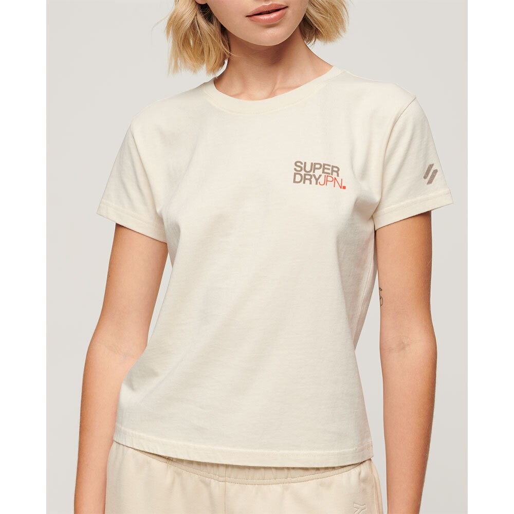 

Футболка с коротким рукавом Superdry Sportswear Logo Fitted, бежевый