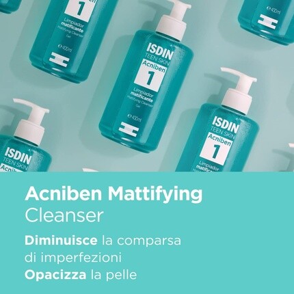 Гель для умывания Isdin — Acniben Mattifying Cleanser Глубоко очищающий гель для жирной кожи, 400 мл — фото 2