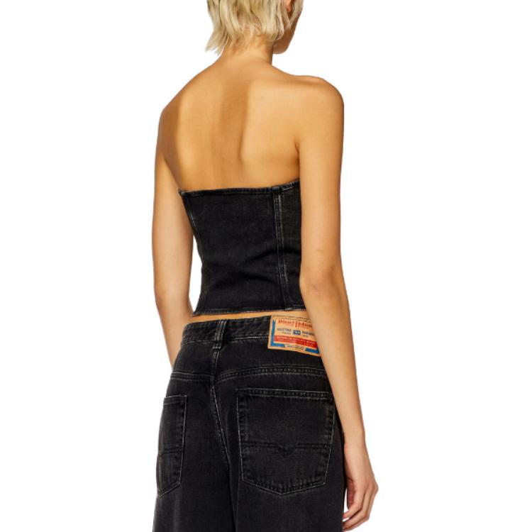 De Ville D Denim Strapless Top DIESEL, черный — фото 4