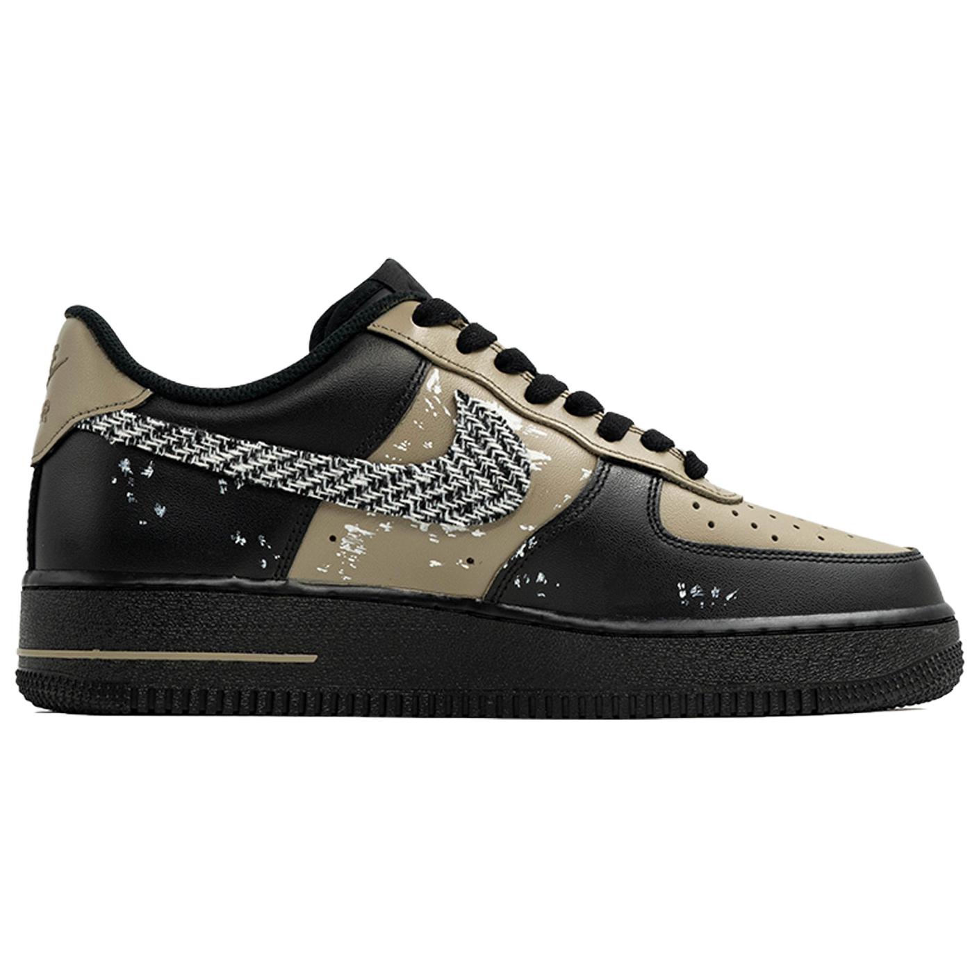 Мужские низкие скейтбордистские кроссовки Air Force 1 Wan Hua Nong, Endless Prairie, Shopping Bag, устойчивые к истиранию Nike, черный коричневый — фото 4