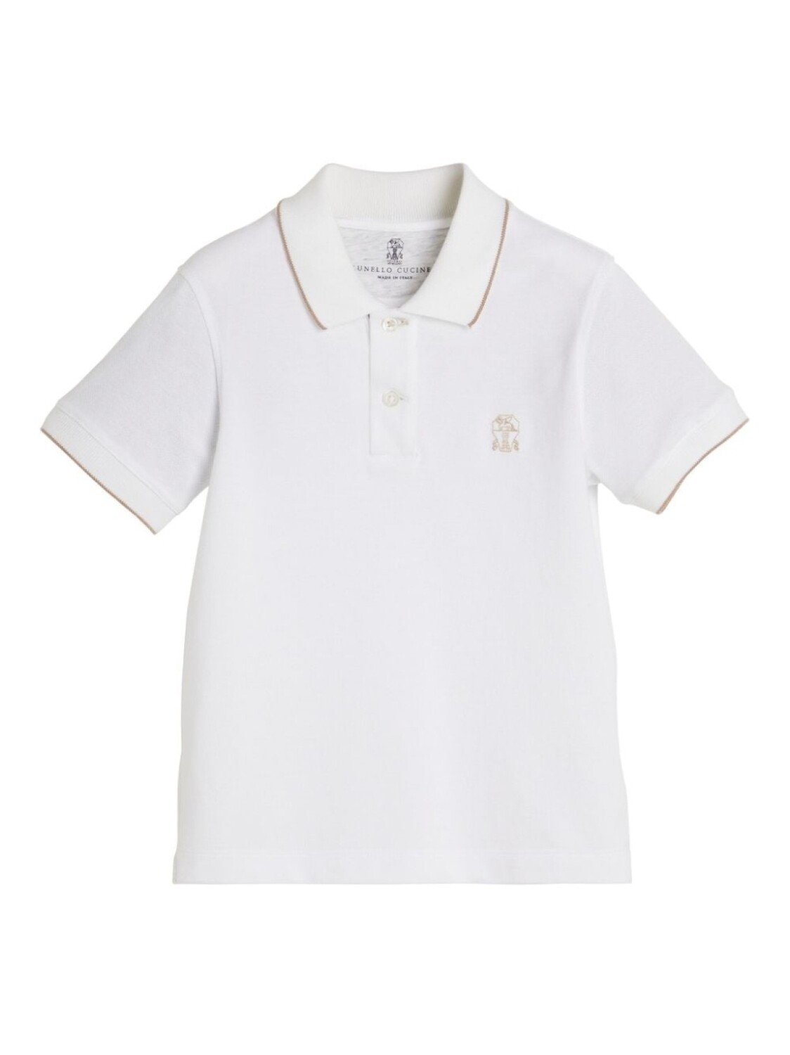 

Brunello Cucinelli Kids рубашка поло Heraldic с вышитым логотипом, белый