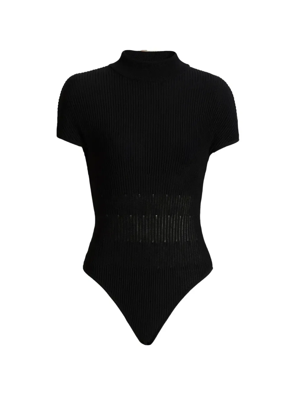 Трикотажное боди в рубчик BALMAIN, черный