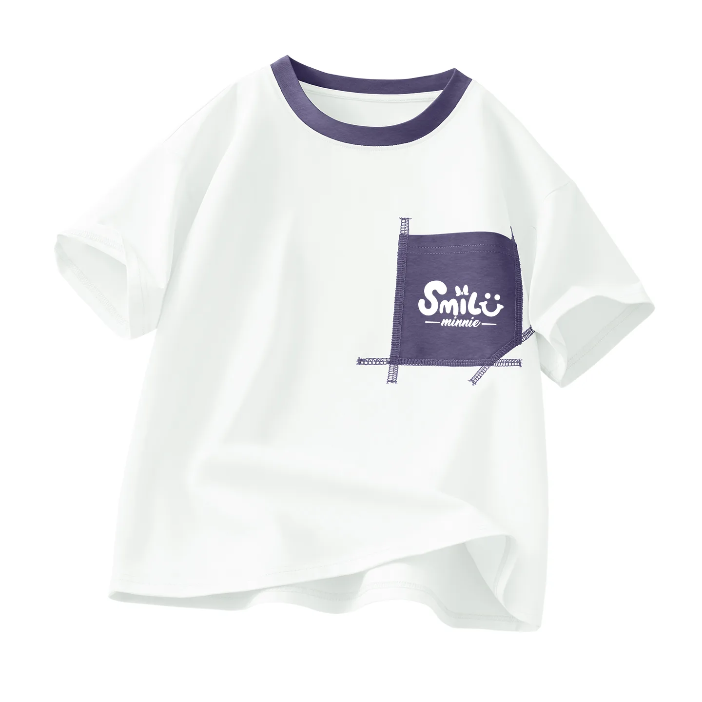 Футболка для детей Crew Neck Moderate Disney, diona's белый letter k-shirt