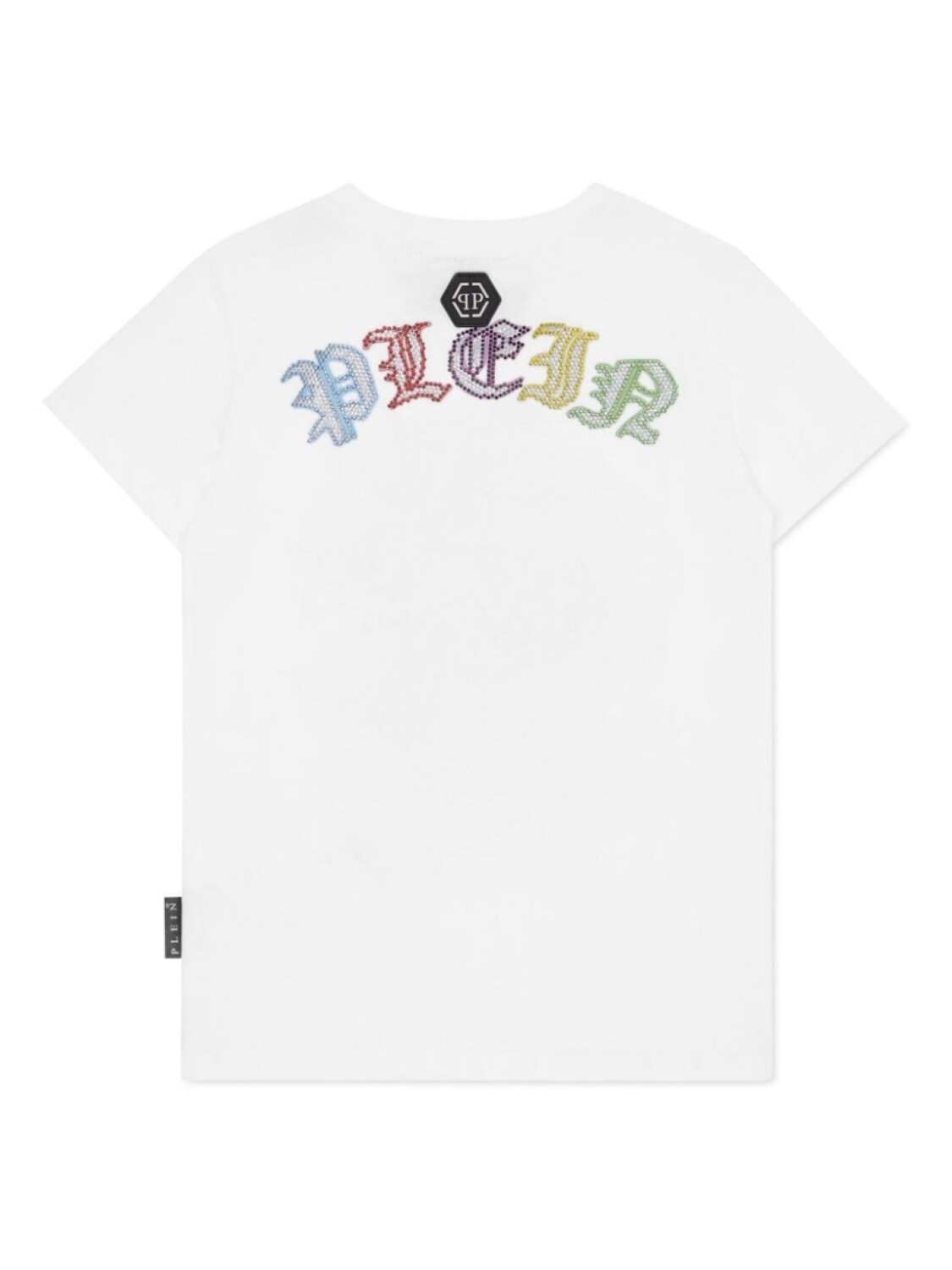 Philipp Plein Junior футболка с кристаллами и декором Skull, белый — фото 2