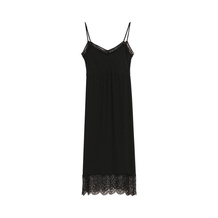 

Платье Simone Rocha Deep Lace Trim Slip Dress, черный