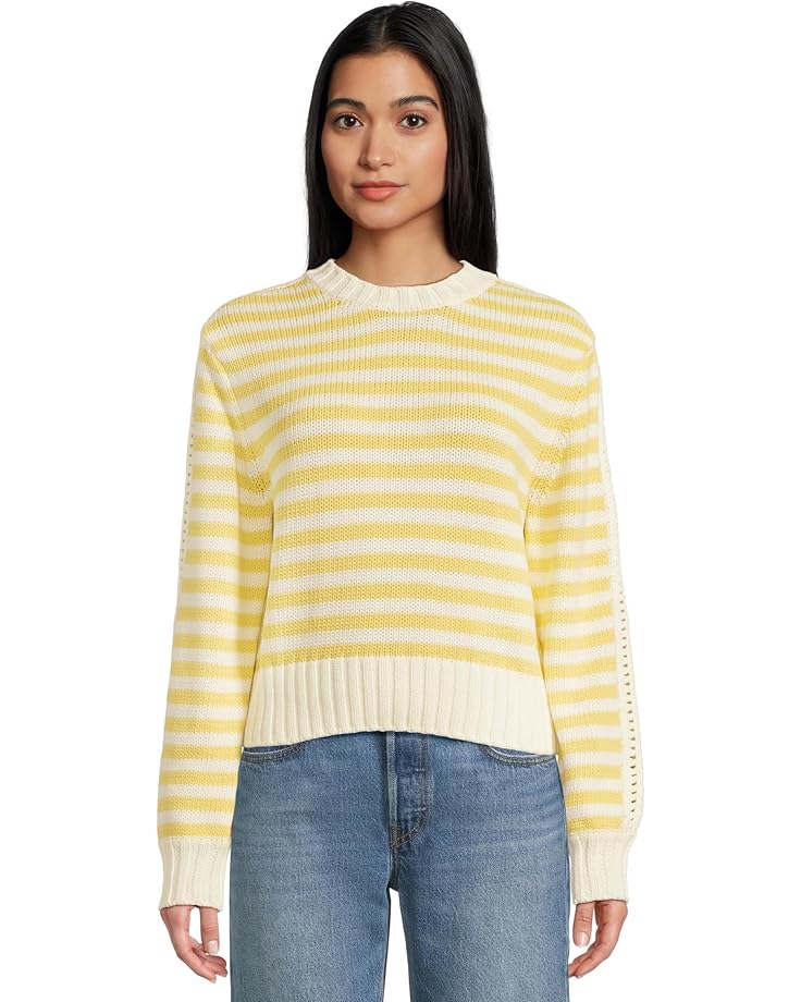 

Свитер Michael Stars Merle Striped Crew Neck Sweater, цвет Lemonade