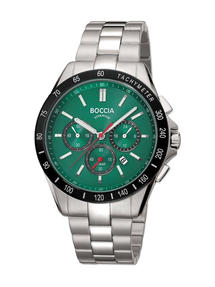 

Boccia Мужские часы-хронограф, титан/зеленый