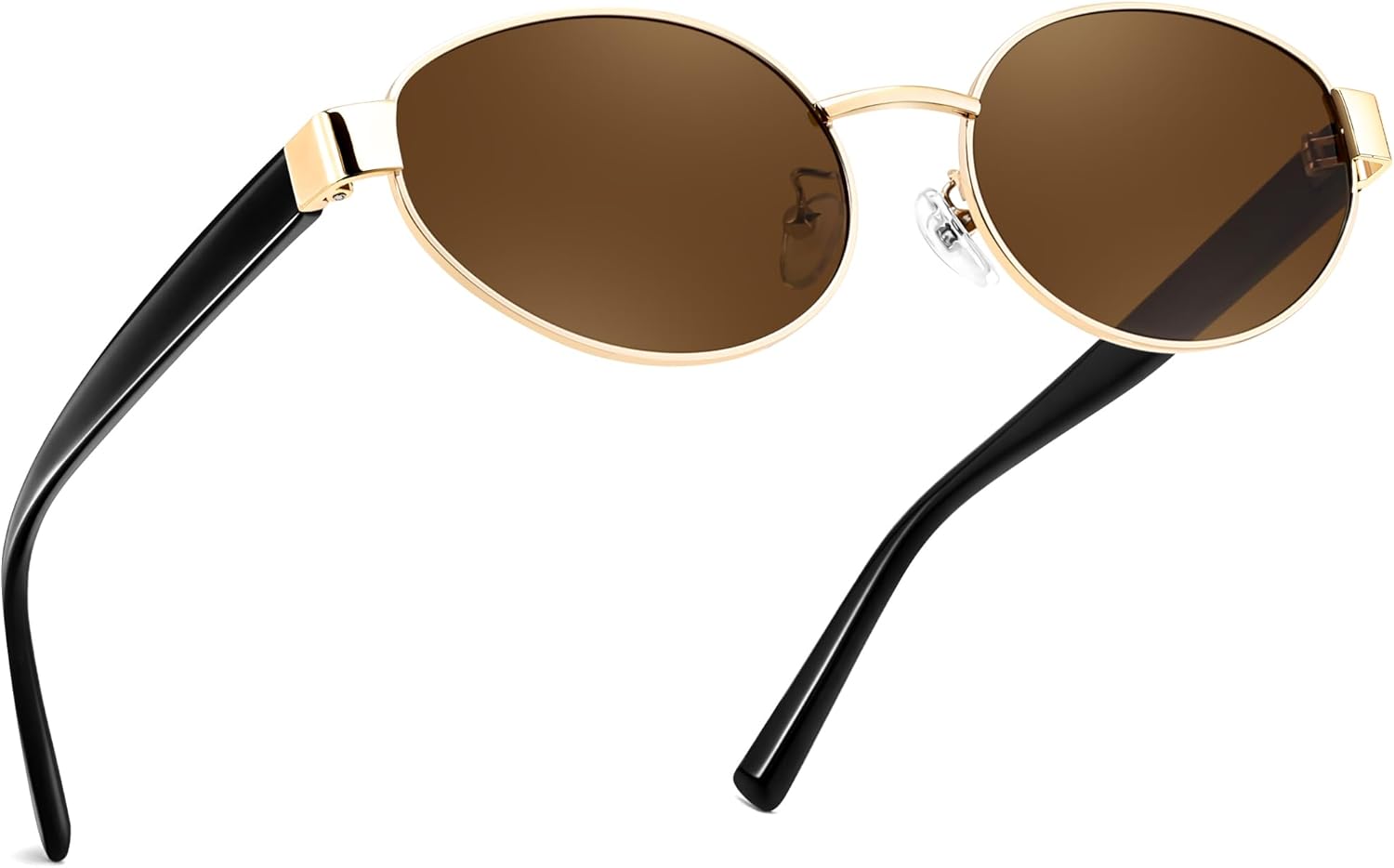 

Солнцезащитные очки FEISEDY для мужчин и женщин с защитой UV400, в стиле ретро, ​​модные, классические, овальные, маленькая металлическая оправа, артикул B0402, Gold Frame Tea Lens Black Legs