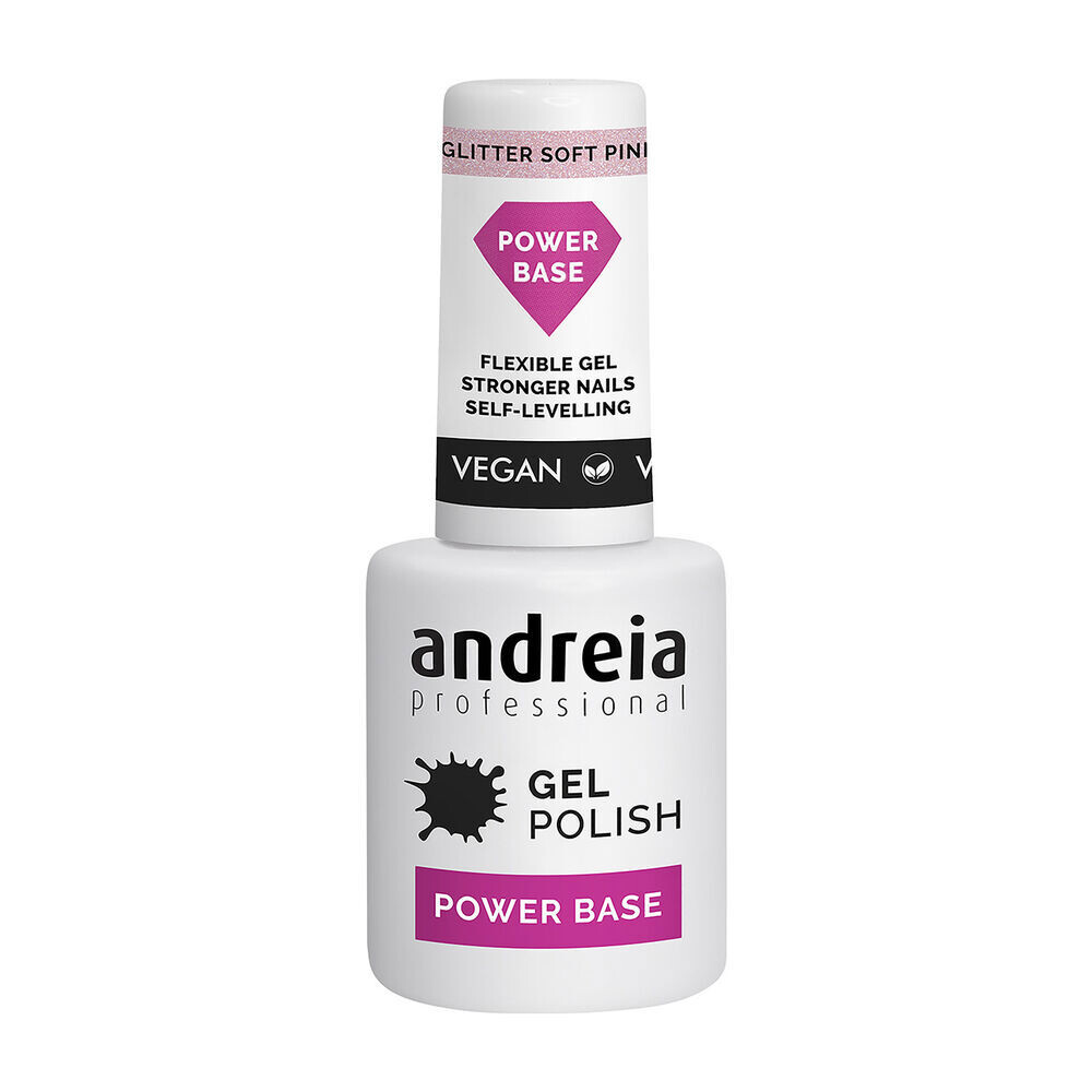 

Лак для ногтей Gel Polish Power Base Esmalte De Uñas Andreia, цвет glitter soft pink 10