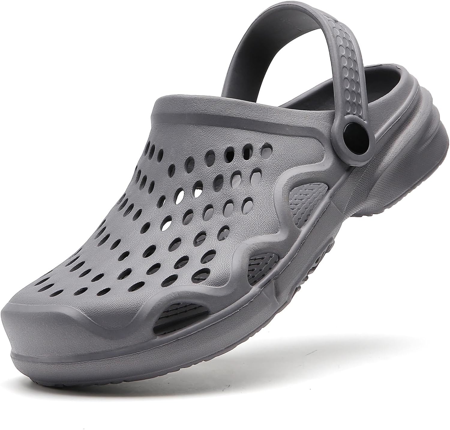 

Мужские садовые сабо мюли противоскользящие водонепроницаемые дышащие сандалии для улицы, пляжа и душа Yuktopa, серый