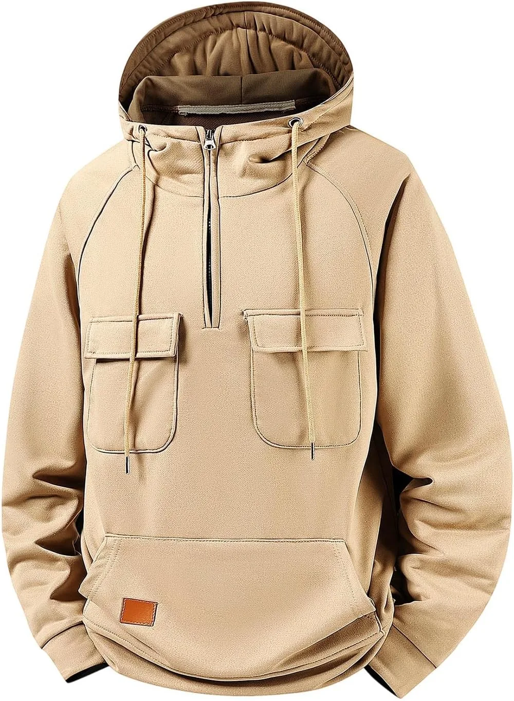 

Мужской худи-пуловер с четвертью молнии и карманами