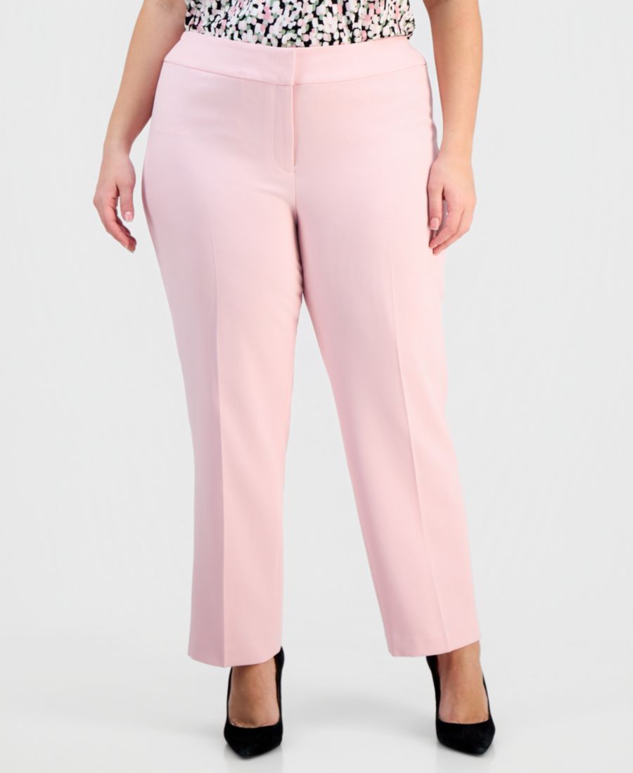 

Брюки прямого кроя средней посадки Core Julia больших размеров Kasper, Tutu Pink