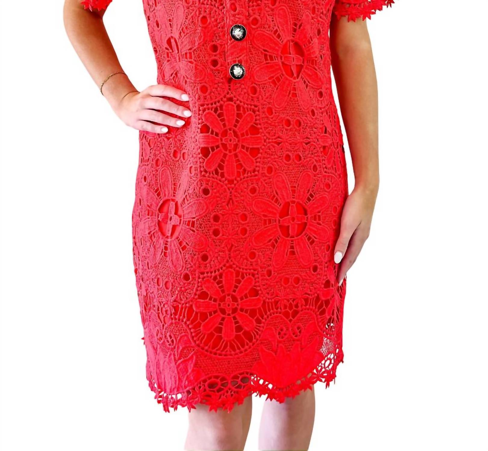 

Классическое платье-рубашка красного цвета Jade