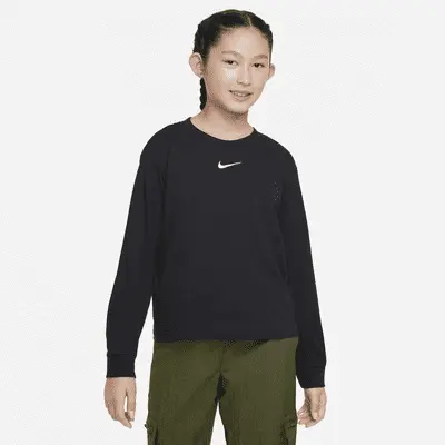 

Лонгслив Nike Sportswear Essential, черный/белый