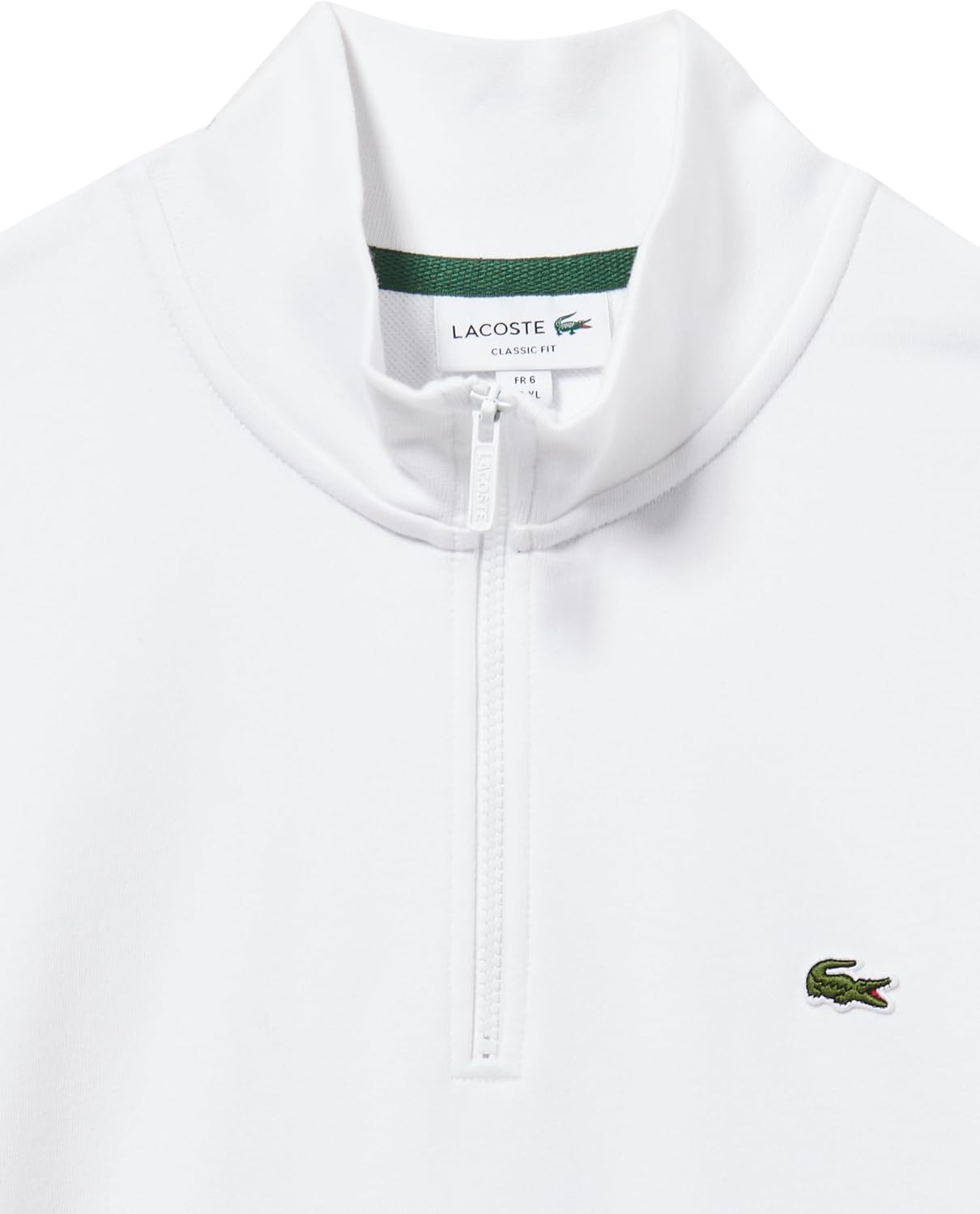 Lacoste мужской худи из основной коллекции, классический крой, молния, воротник-стойка, White — фото 2