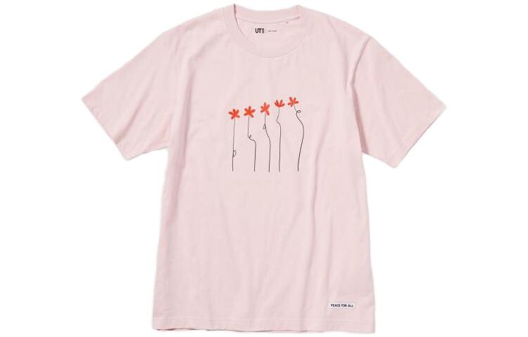 

UNIQLO Футболка унисекс, цвет Pink
