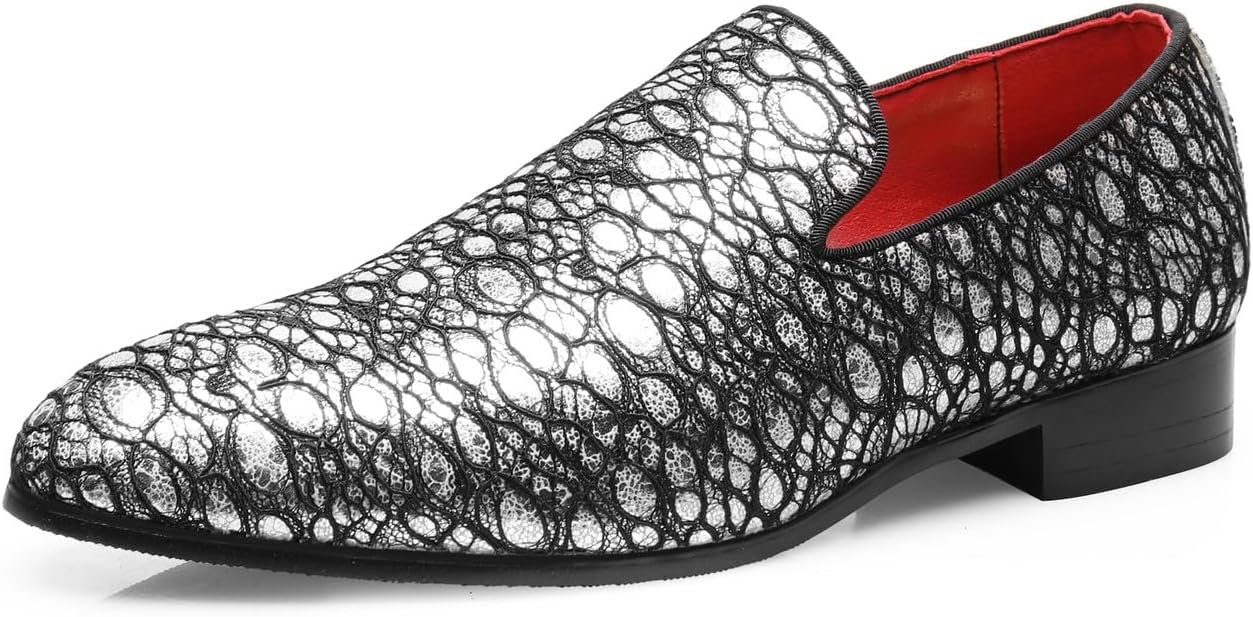 

Мужские лоферы Santimon, элегантные туфли без шнуровки, блестящие с пайетками, текстурированные блестящие туфли под смокинг, праздничные лоферы для выпускного, роскошные свадебные и повседневные мокасины для мужчин, серебро