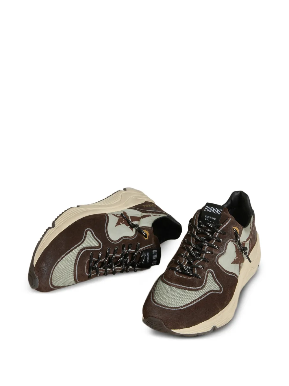 Кроссовки Running Sole из замши Golden Goose, коричневый — фото 3