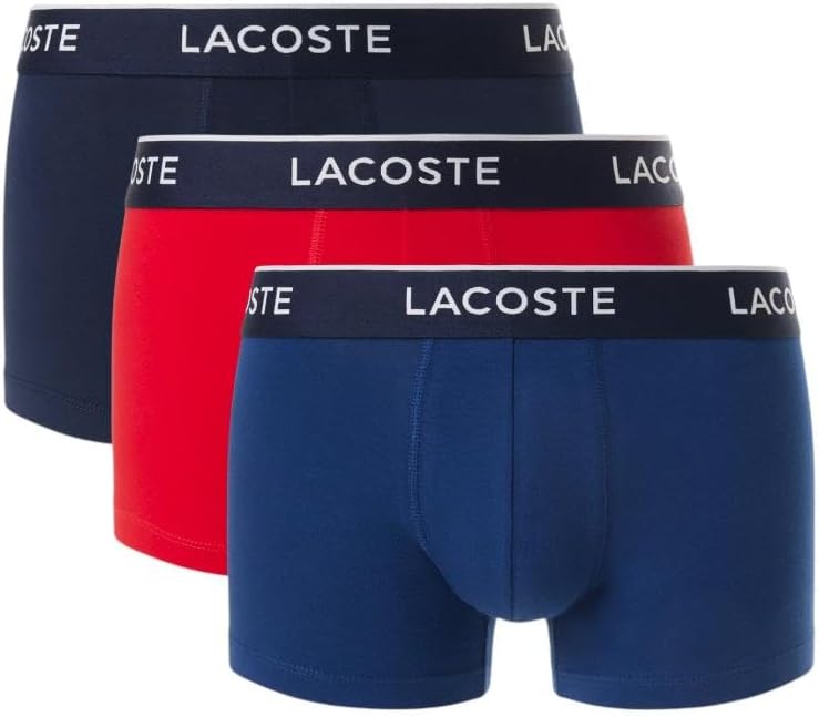 

Трусы мужские Lacoste, 3 шт, хлопок с эластаном, триколор, Navy Blue/Red/Blue
