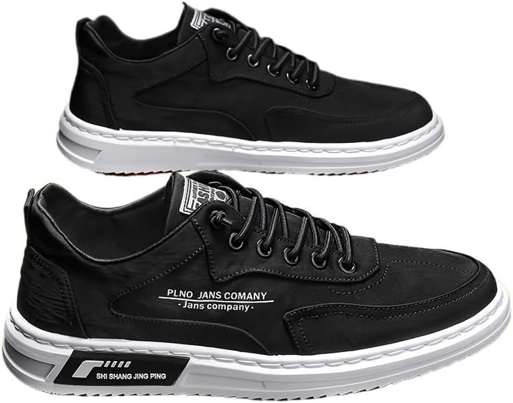 

Мужские модные однотонные кеды для скейтборда с регулируемыми шнурками, противоскользящие, низкие, удобные для прогулок на улице, бега, путешествий весной, летом и осенью Hhhchpm, черный