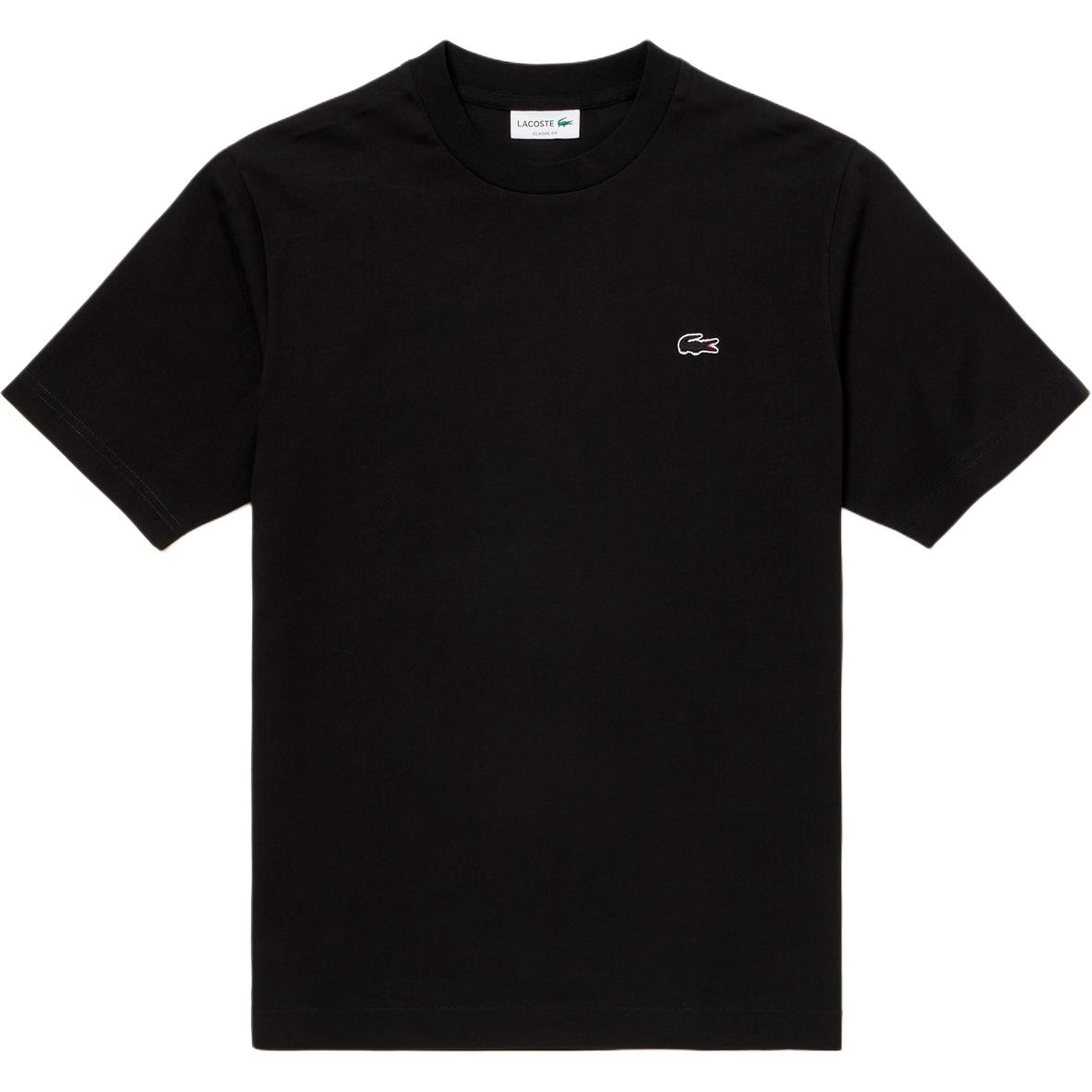 

LACOSTE Футболка мужская черная с круглым вырезом Moderate, Черный, LACOSTE Футболка мужская черная с круглым вырезом Moderate