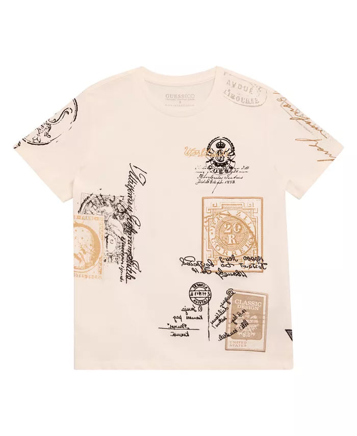 

Футболка с коротким рукавом Mini Me для мальчиков 8-18 лет Guess, слоновая кость/кремовый