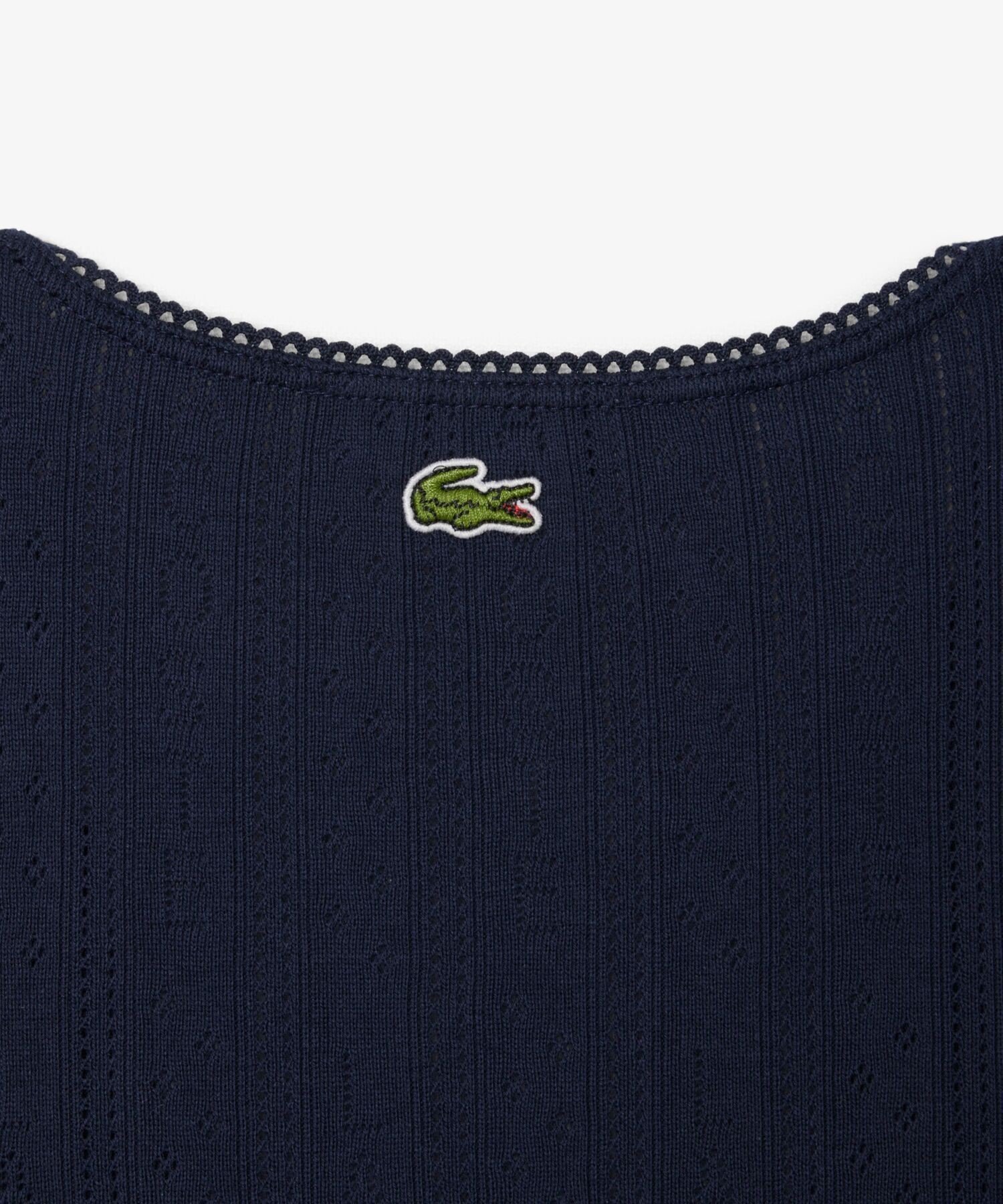 Топ-майка LACOSTE из ажурной вязаной ленты, Navy — фото 4