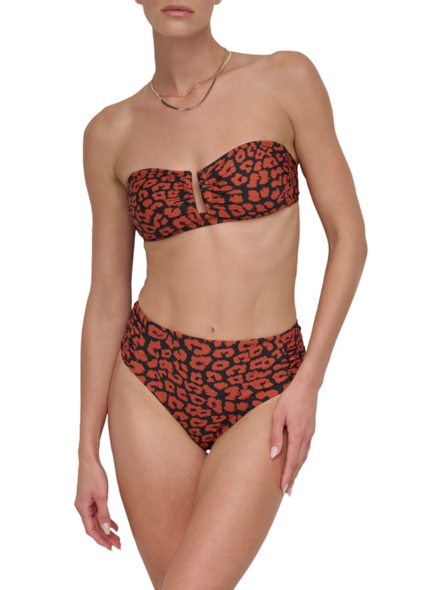 

Комплект бикини без бретелек с леопардовым принтом DKNY, цвет Cheetah