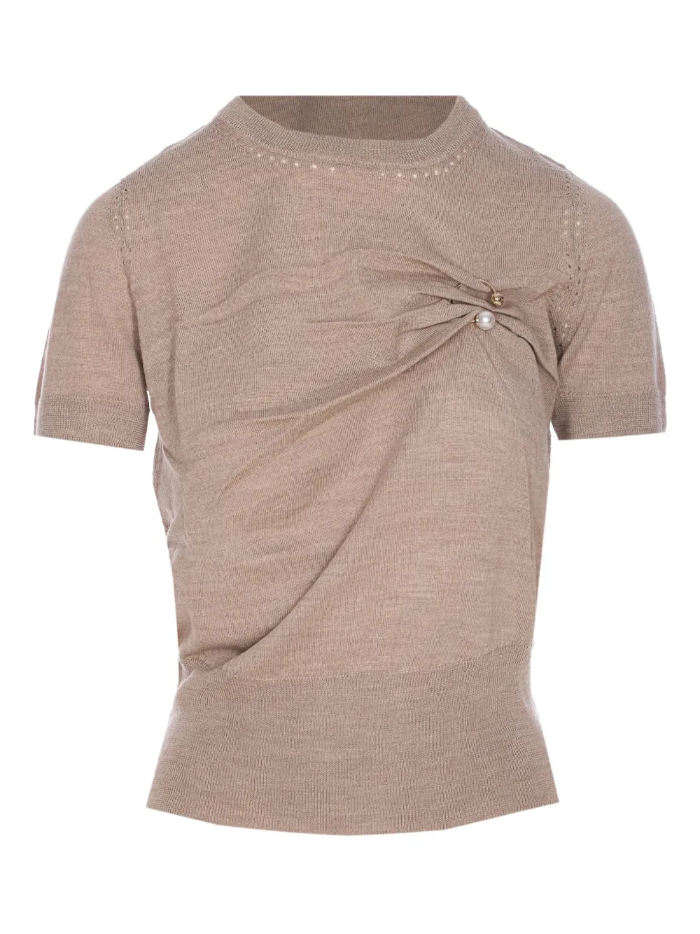 

Топ, украшенный искусственным жемчугом LIU JO, коричневый