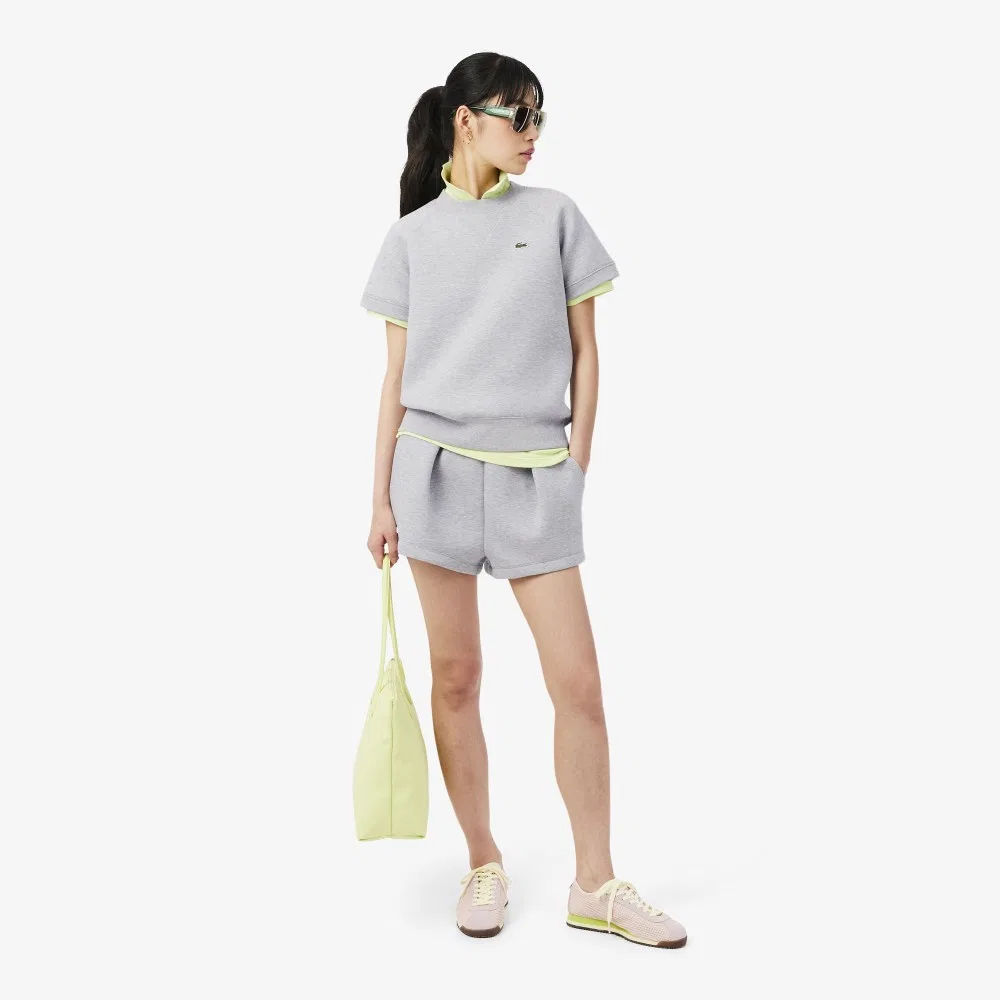 Шорты Lacoste Double Face, меланжевый серый — фото 4