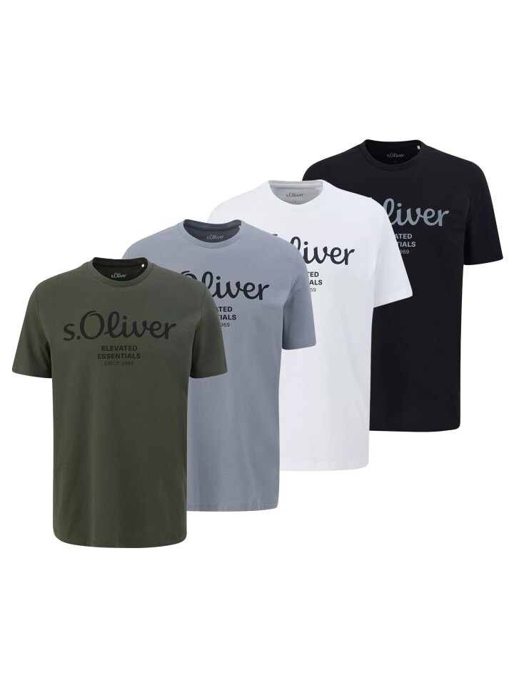 

Футболка s.Oliver T-Shirt 4er Pack, цвет Weiß/Dunkelgrün/Hellgrau/Schwarz